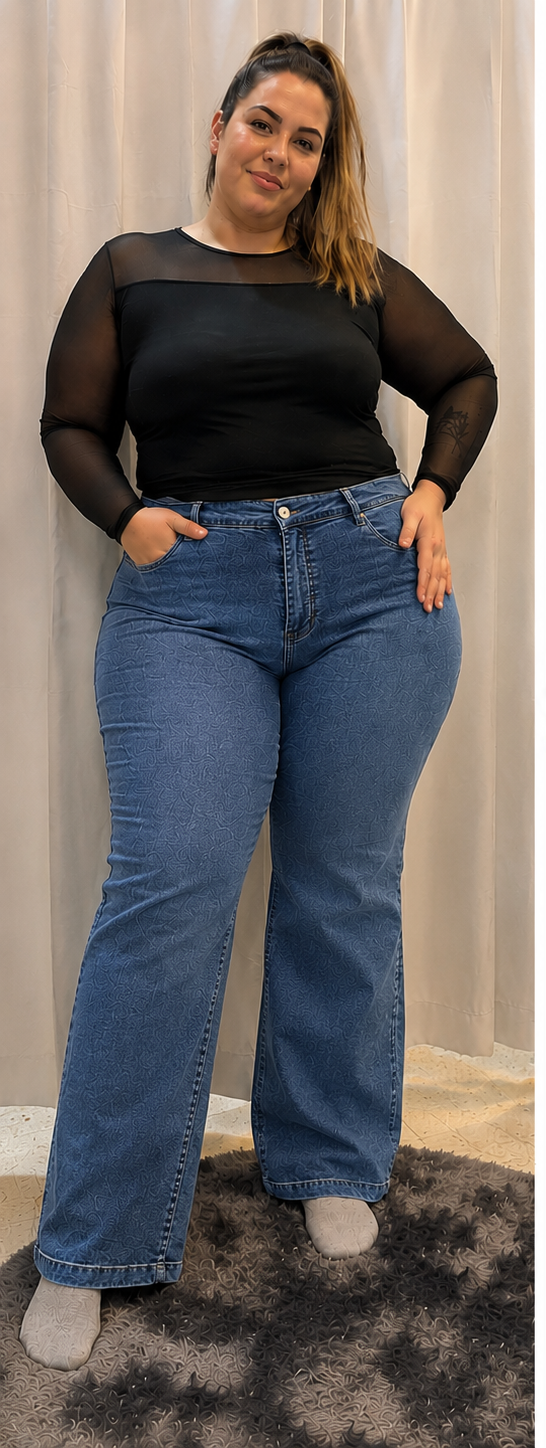Jean Wide Leg Elastizado – Azul Nevado