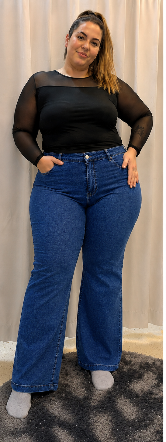 Jean Wide Leg Elastizado – Azul Clásico