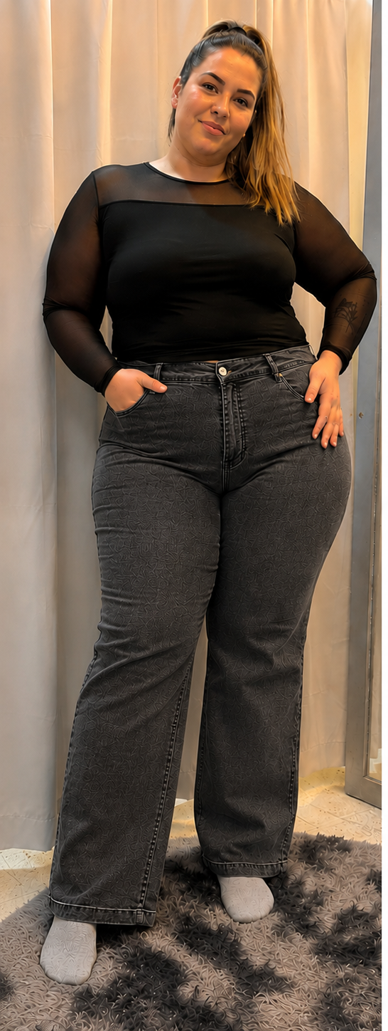 Jean Wide Leg Elastizado – Gris Nevado