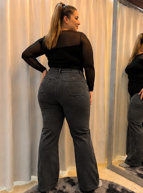 Jean Wide Leg Elastizado – Gris Nevado